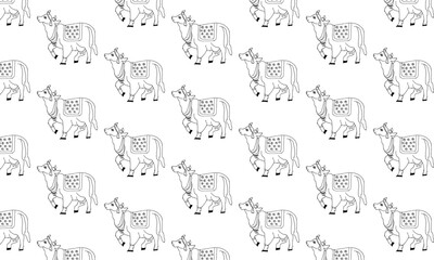 seamless cow pattern,spritual design,fabric seamless design,krishna devotee seamless pattern