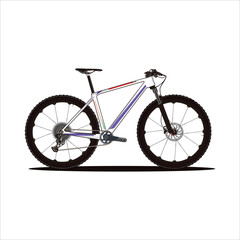 Mountain bike hard tail Vector.
