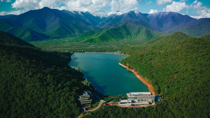 Kvareli lake in the mountains