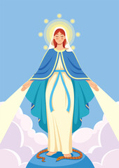 Fototapeta premium Virgin Mary Open Arms Vertical