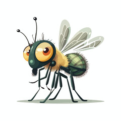 vector cute mosquito cartoon style