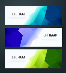 Geometric banner design with Vector presentation template.