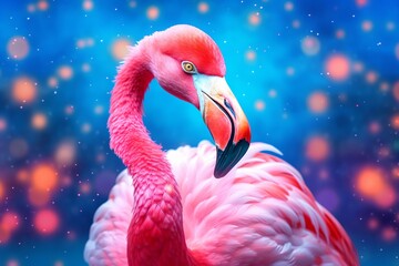 Fototapeta premium close up of a pink flamingo