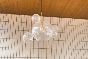 Modern ceiling lamps light bulbs ball shape in office or home.