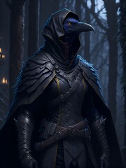 Kenku Hunter 2 raven, ranger, dungeons and dragons, fantasy, character,