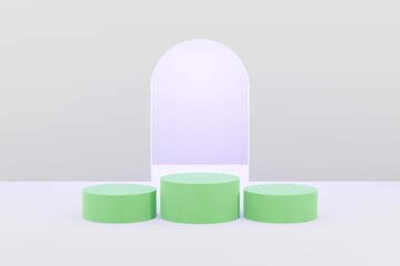 3d Platform green with white background. 3d illustration rendering