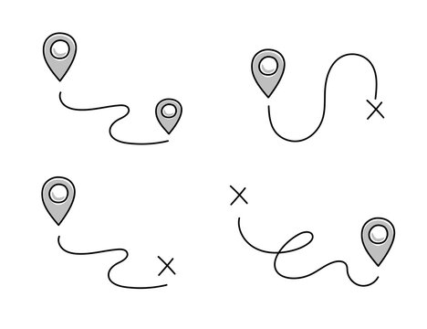 Pin doodle location icon. Hand drawn sketch style place maker, location pin, gps point pictogram. Vector illustration
