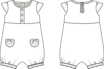 NEW BORN AND TODDLER WEAR ROMPER VECTOR ILLUSTRATION