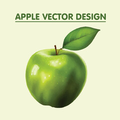 Green Apple Fruit Realistic 3D Food Vector 