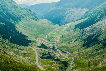 Transfagarasan Road near Balea Lake in Carpathian Mountains, Romania