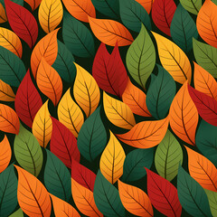 Minimalist Fallen Leaves Pattern Background Illustration