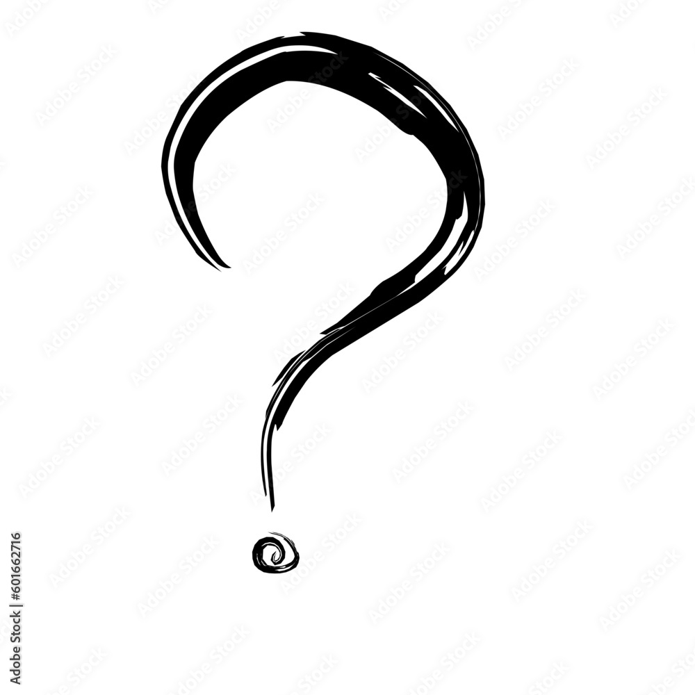 Sticker hand drawn question mark