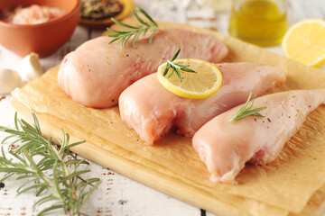 Chicken fillet with pepper and green ready for cooking