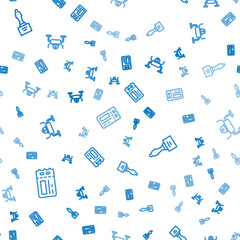 Set line Cinema ticket, Movie trophy and Drone flying on seamless pattern. Vector