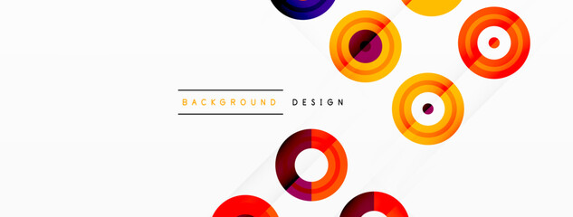 Abstract background with circle symmetric grid composition. Circle pattern creating sense of movement. Grid adds structure and balance to the composition, with equal spacing between each circle