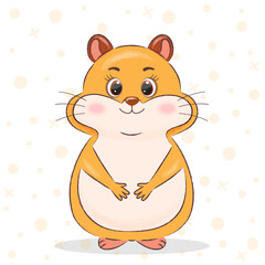 cute brown hamster on a light background
