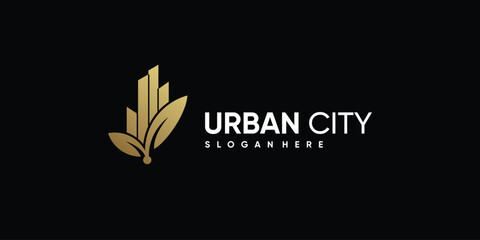 Urban city logo vector design with modern concept idea
