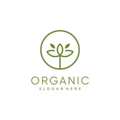 Nature logo vector design with modern concept idea