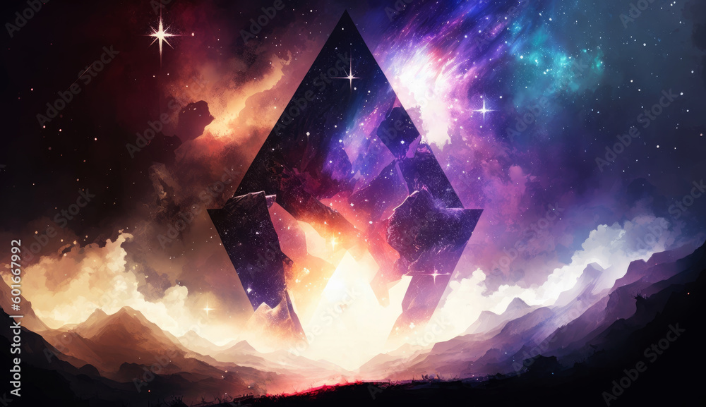 Poster cosmic space and stars, cosmic abstract background. generative ai.
