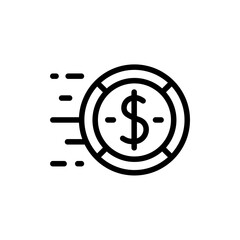 coin circle icon with black color