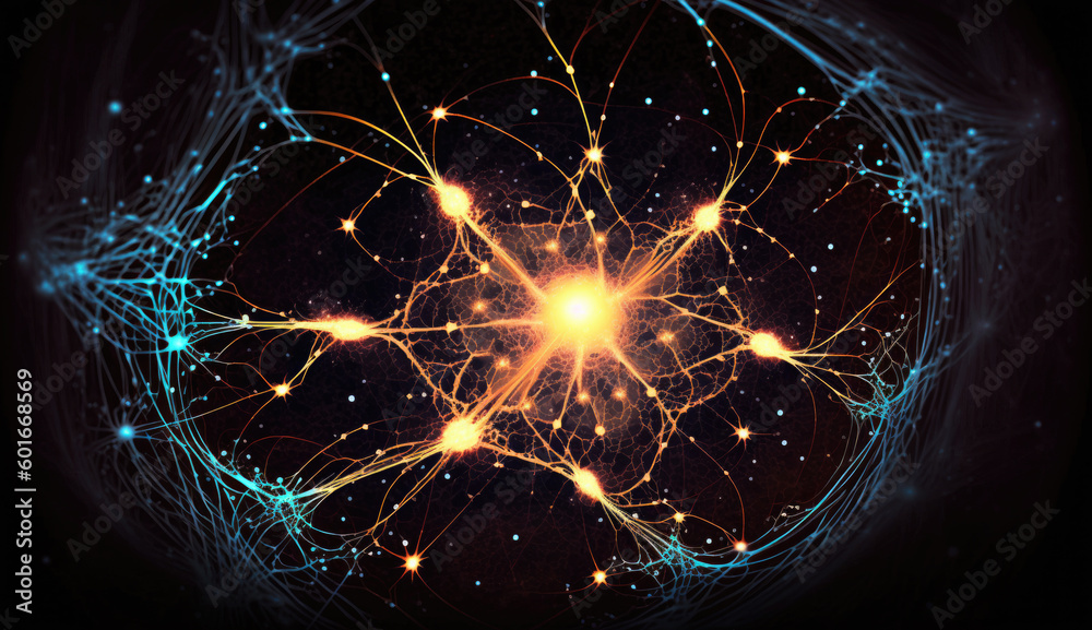 Poster cosmic space and stars, cosmic abstract background. generative ai.