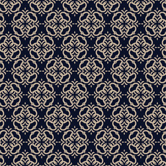 A vintage retro old fashion abstract subtle seamless pattern with dark blue texture wallpaper background