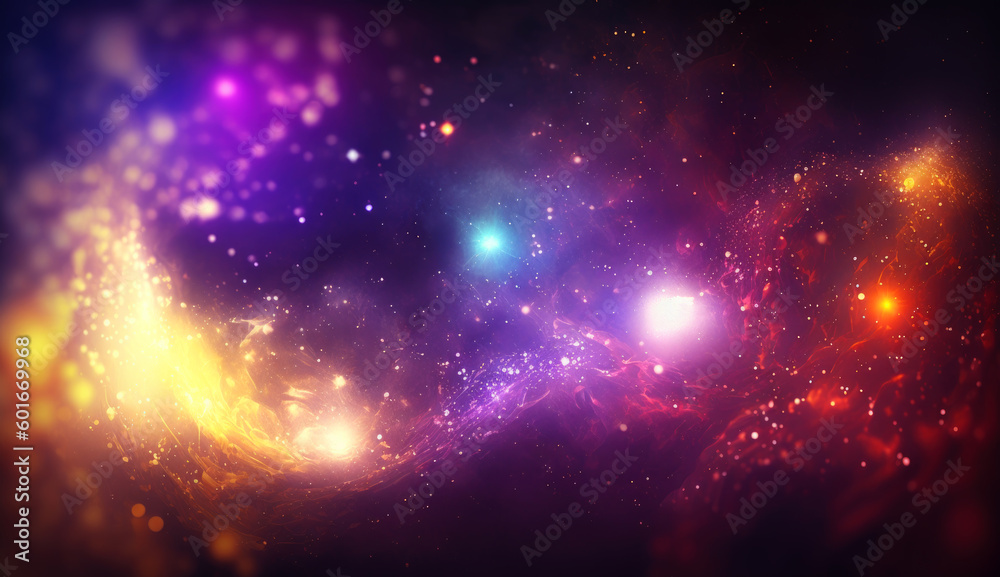 Poster cosmic space and stars, cosmic abstract background. generative ai.