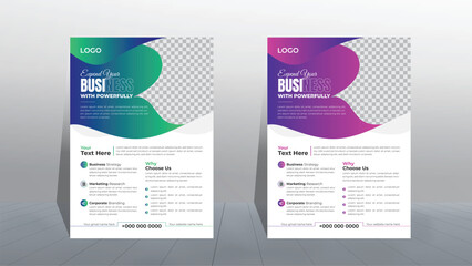 Creative Modern flyer template set for business with gradient color. business proposal, promotion, advertise, publication, cover page, annual report, poster, leaflet, flyer, template design.