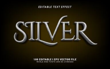 silver editable text effect