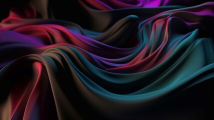 Abstract background of flowing fabric. Generative AI. - obrazy, fototapety, plakaty