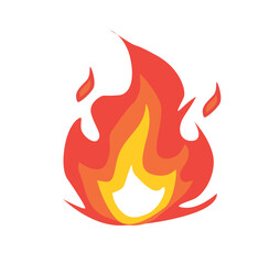 Fire flame vector illustration. Flat vector isolated on white background. Fire flame icon. Cartoon style.