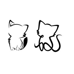 artline cat animal, vector illustration