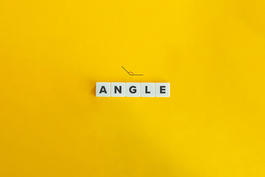 Angle Word and Concept. Letter Tiles on Yellow Background. Minimal Aesthetics. - Powered by Adobe