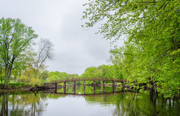 Wooden Bridge at Minute Man National Historical Park in Massachusetts