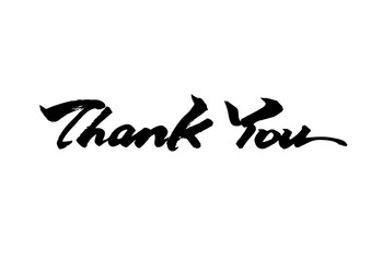 Thank You,hand lettering,black ink,vector