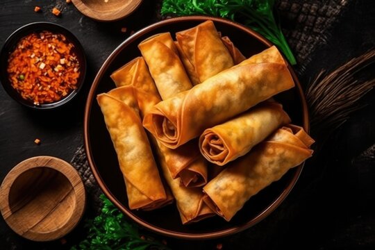 spring rolls,Snacks,AI generative