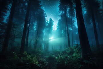 Night forest, Generative ai