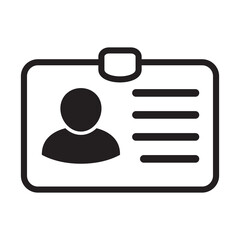 Id card icon. Id card badge icon. Identification card, driver's license icon. Vector illustration.