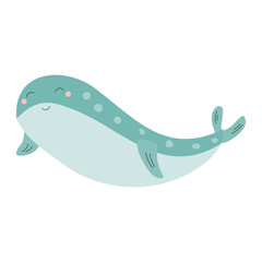 whale  isolated simple flat vector illustration