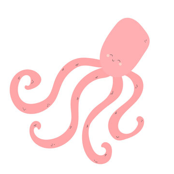 octopus isolated flat vector illustration