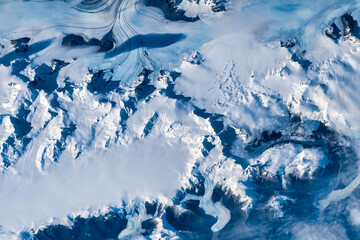 Glaciers from space. Digital enhancement. Elements by NASA