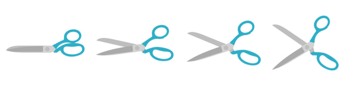 Scissors icons set. Isolated cutting scissors. Pictogram of scissor. Symbol of cutting. Vector illustration