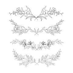 Luxury botanical gold wedding frame elements on white background. Set of circle shapes, glitters, eucalyptus leaves, leaf branches. Elegant foliage design for wedding, card, invitation, greeting