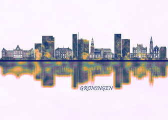 Groningen Netherlands. Cityscape Skyscraper Buildings Landscape City Background Modern Art Architecture Downtown Abstract Landmarks Travel Business Building View Corporate