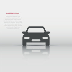 Car vector icon in flat style. Automobile vehicle illustration on white isolated background. Car sedan concept.