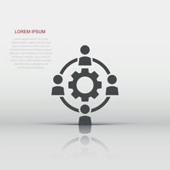 Outsourcing business collaboration vector icon in flat style. People cooperation illustration on white isolated background. Teamwork business concept.
