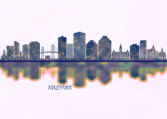 Halifax Skyline. Cityscape Skyscraper Buildings Landscape City Background Modern Art Architecture Downtown Abstract Landmarks Travel Business Building View Corporate - obrazy, fototapety, plakaty