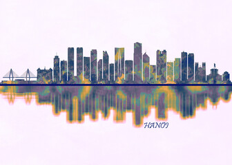 Hanoi Skyline. Cityscape Skyscraper Buildings Landscape City Background Modern Art Architecture Downtown Abstract Landmarks Travel Business Building View Corporate
