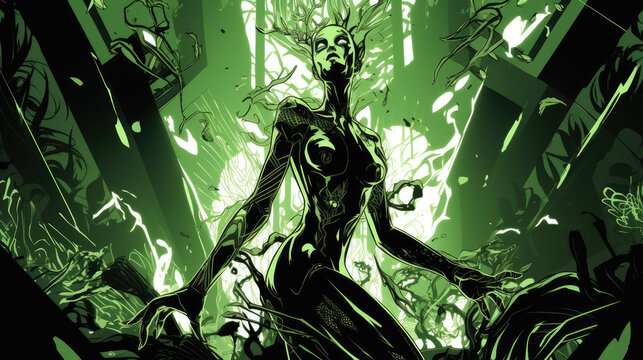 gaia forest elemental spirit, wood elves guardian - by generative ai