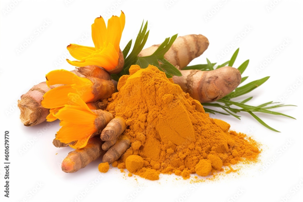 Poster curcumin isolated on white background. generated by ai